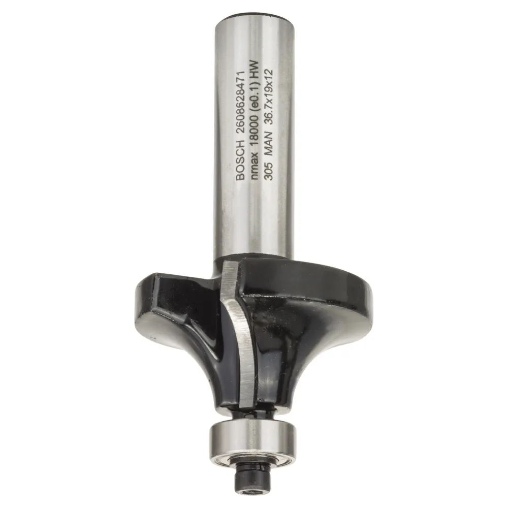 Bosch Abrundfräser 12 mm, R1 12 mm, L 19 mm, G 70 mm - 2608628471