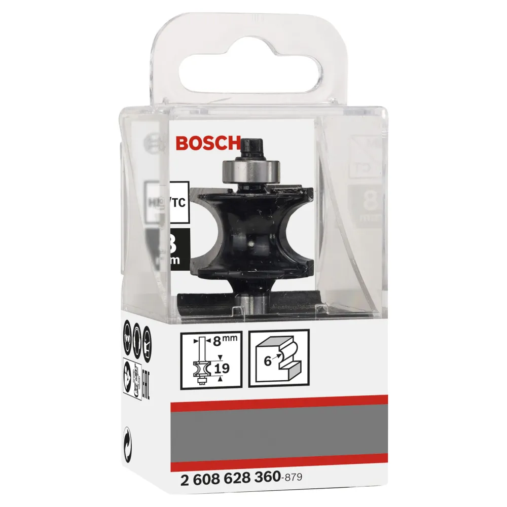 Bosch Halbstabfräser, 8 mm, 6 mm, 19 mm, 63 mm - 2608628360