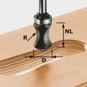 Festool Griffmuldenfräser HW Schaft 8 mm HW S8 R16/NL32 - 491033
