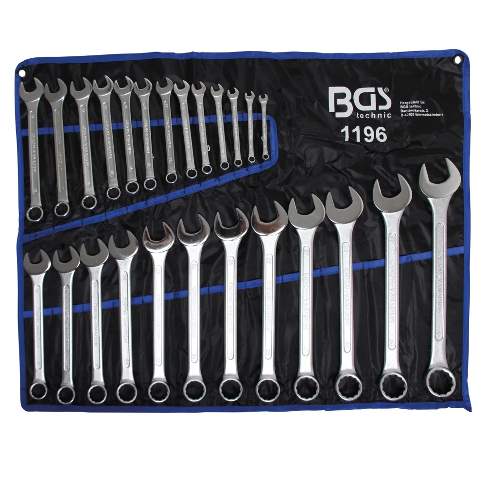BGS 25tlg. Maul-Ringschlüssel-Satz 6 - 32 mm nach DIN3113A Rolltasche - 1196
