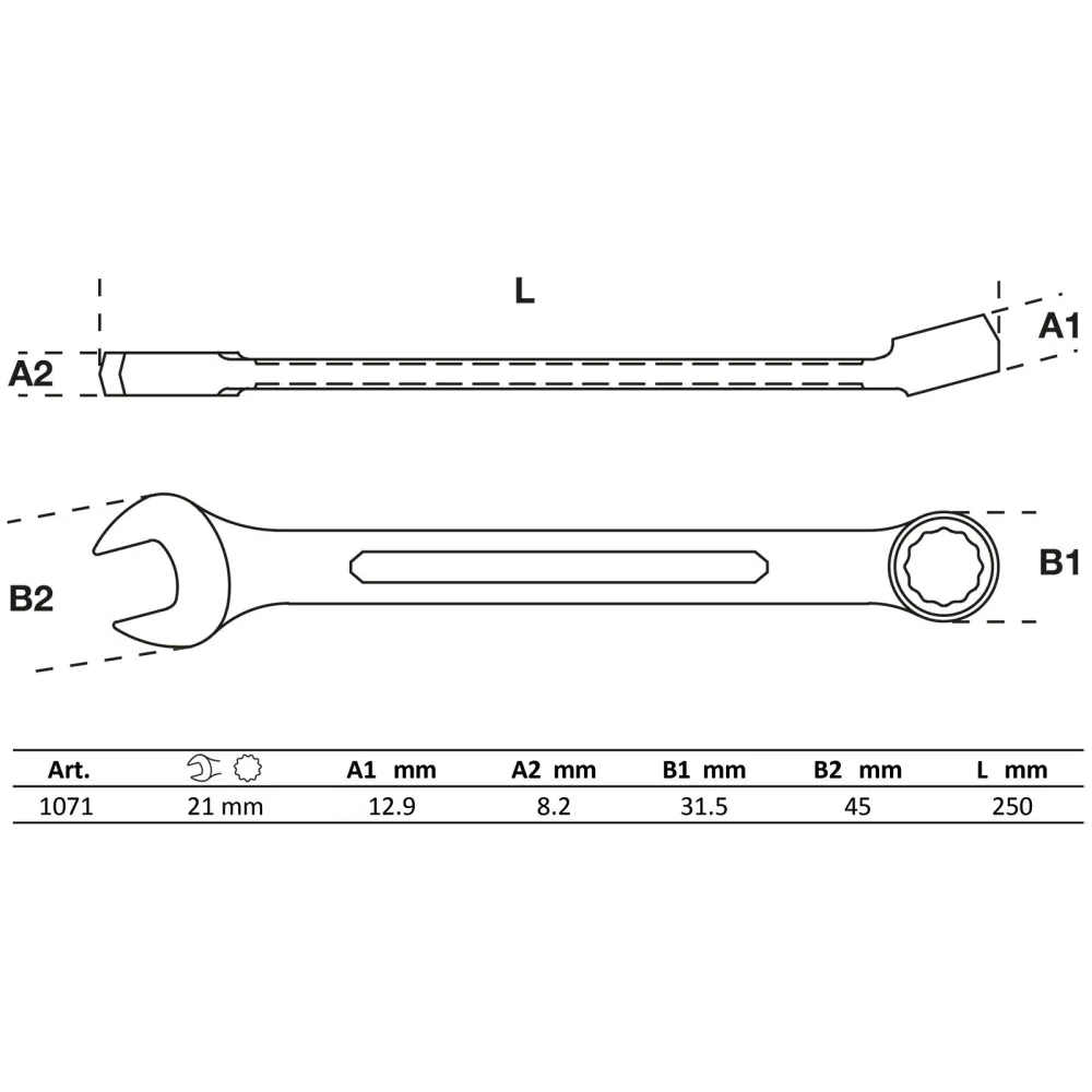 BGS Maul-Ringschlüssel SW 21 mm - 1071