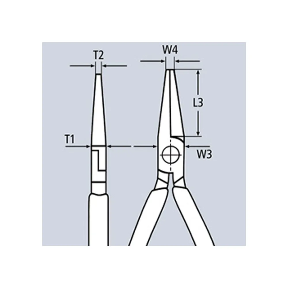 Knipex Flachrundzange mit Schneide und Sicherungsöse - 2612200T