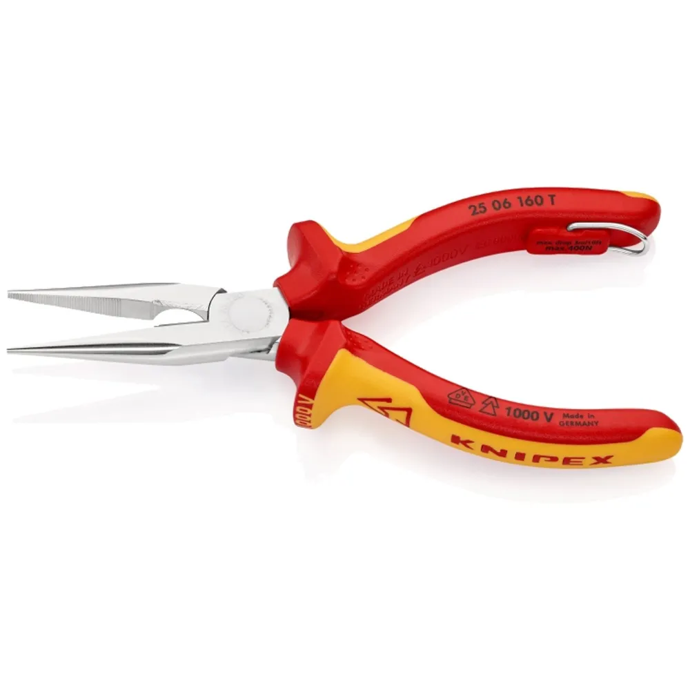 Knipex Flachrundzange mit Schneide/Befestigungsöse (Radiozange) - 2506160T