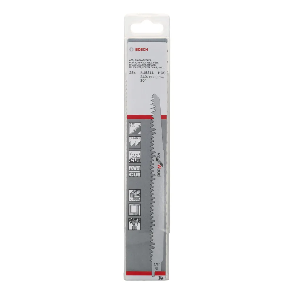 Bosch 25x Säbelsägeblatt S 1531 L Top Wood - 2608650465