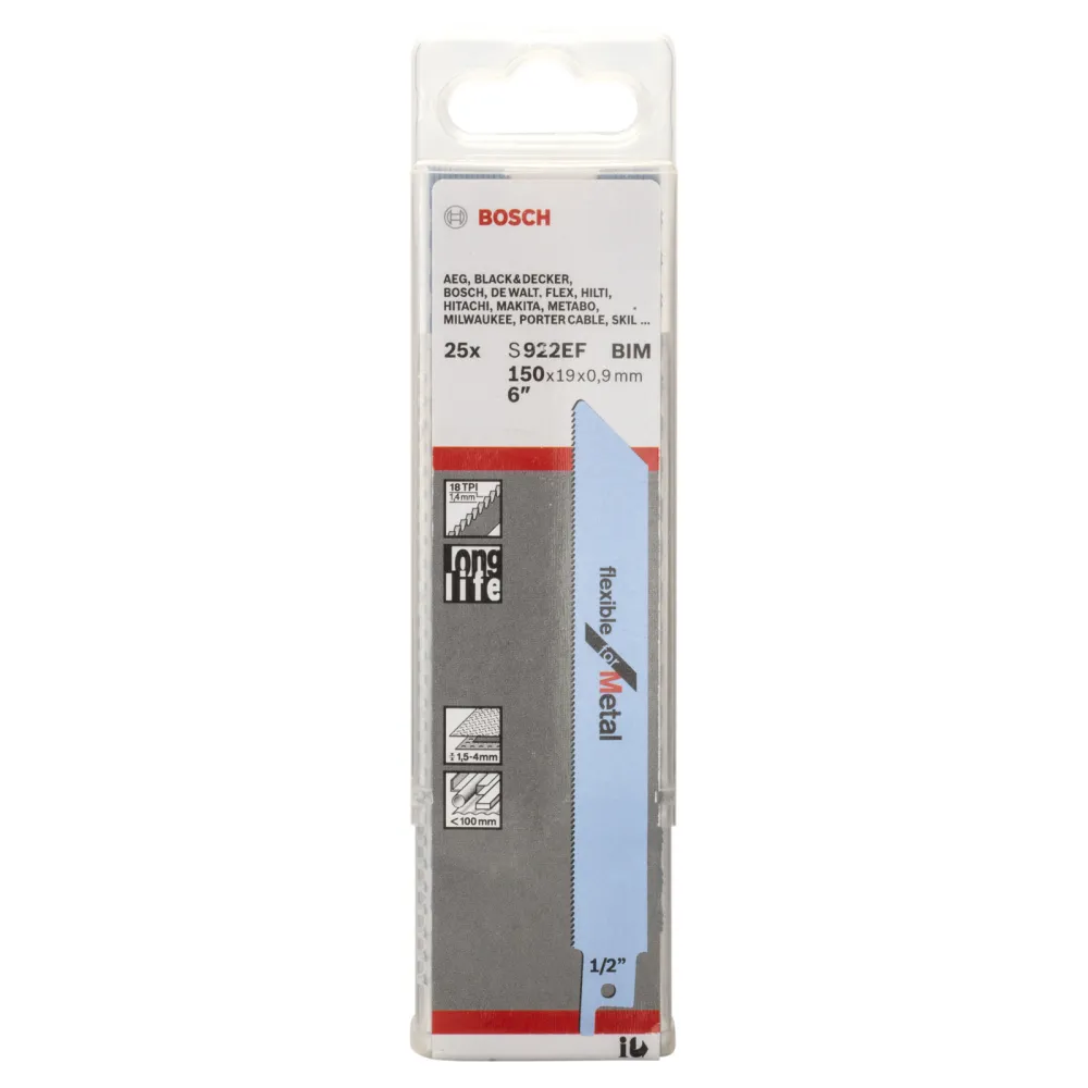 Bosch 25x Säbelsägeblatt S 922 EF Flexible Metal - 2608657551