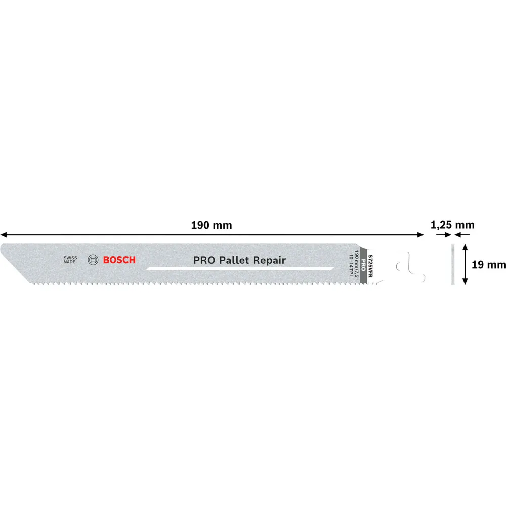 Bosch PRO Pallet Repair S725VFR Blatt 1,25 x 19 x 190 mm 100-tlg. - 2608658034