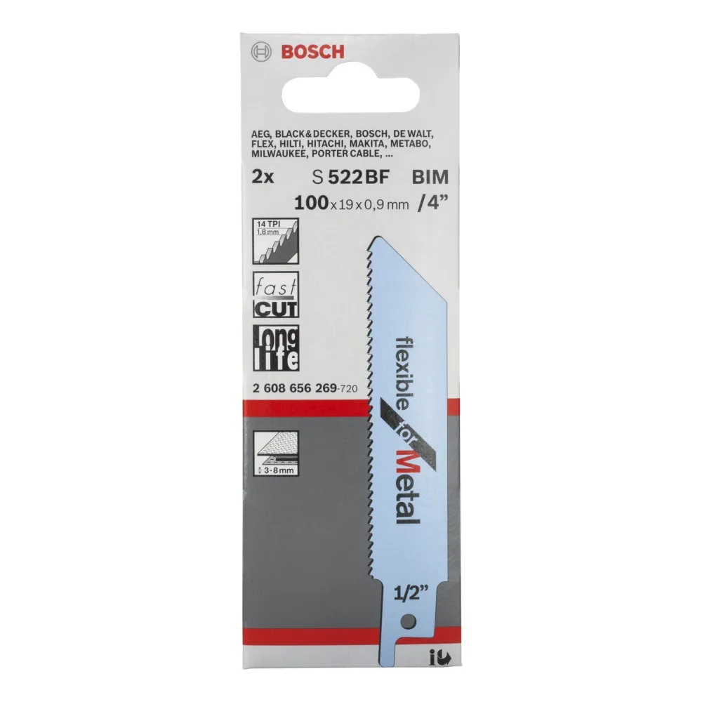 Bosch 2x Säbelsägeblatt S 522 BF Flexible Metal - 2608656269
