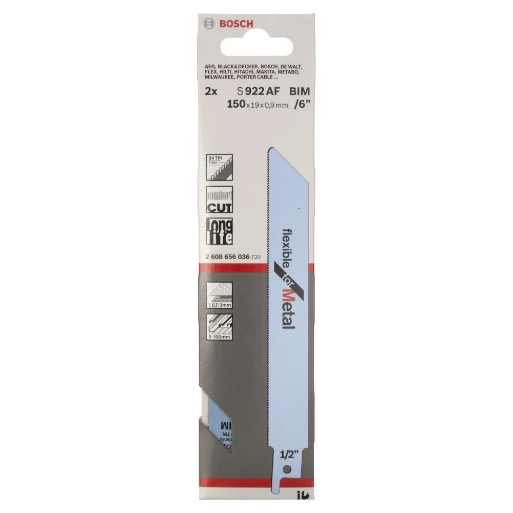 Bosch 2x Säbelsägeblatt S 922 AF Flexible Metal - 2608656036