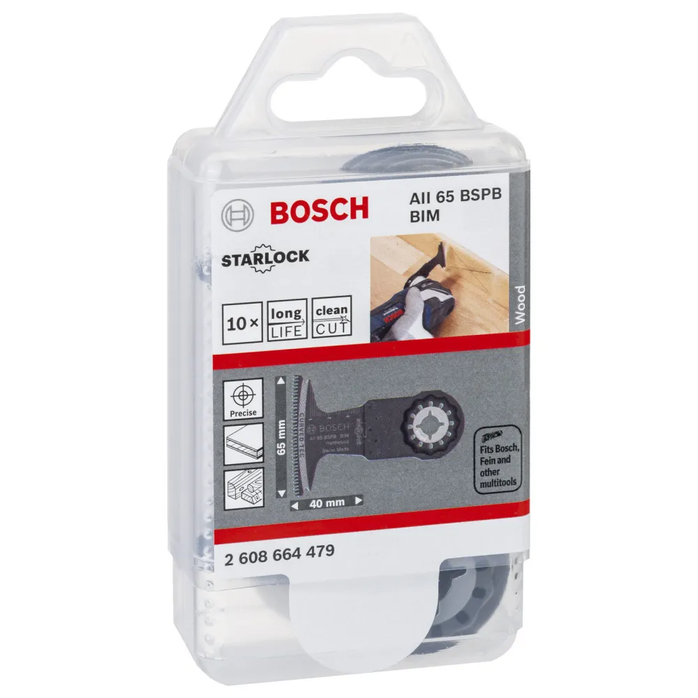 Bosch 10x BIM Tauchsägeblatt Starlock AII 65 BSPB Hard Wood 40 x 65 mm - 2608664479