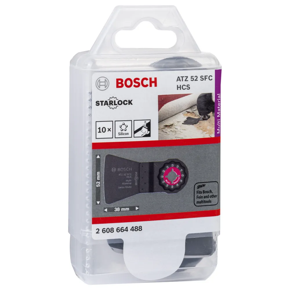Bosch 10x HCS Schaber ATZ 52 SFC flexibel 38 x 52 mm - 2608664488