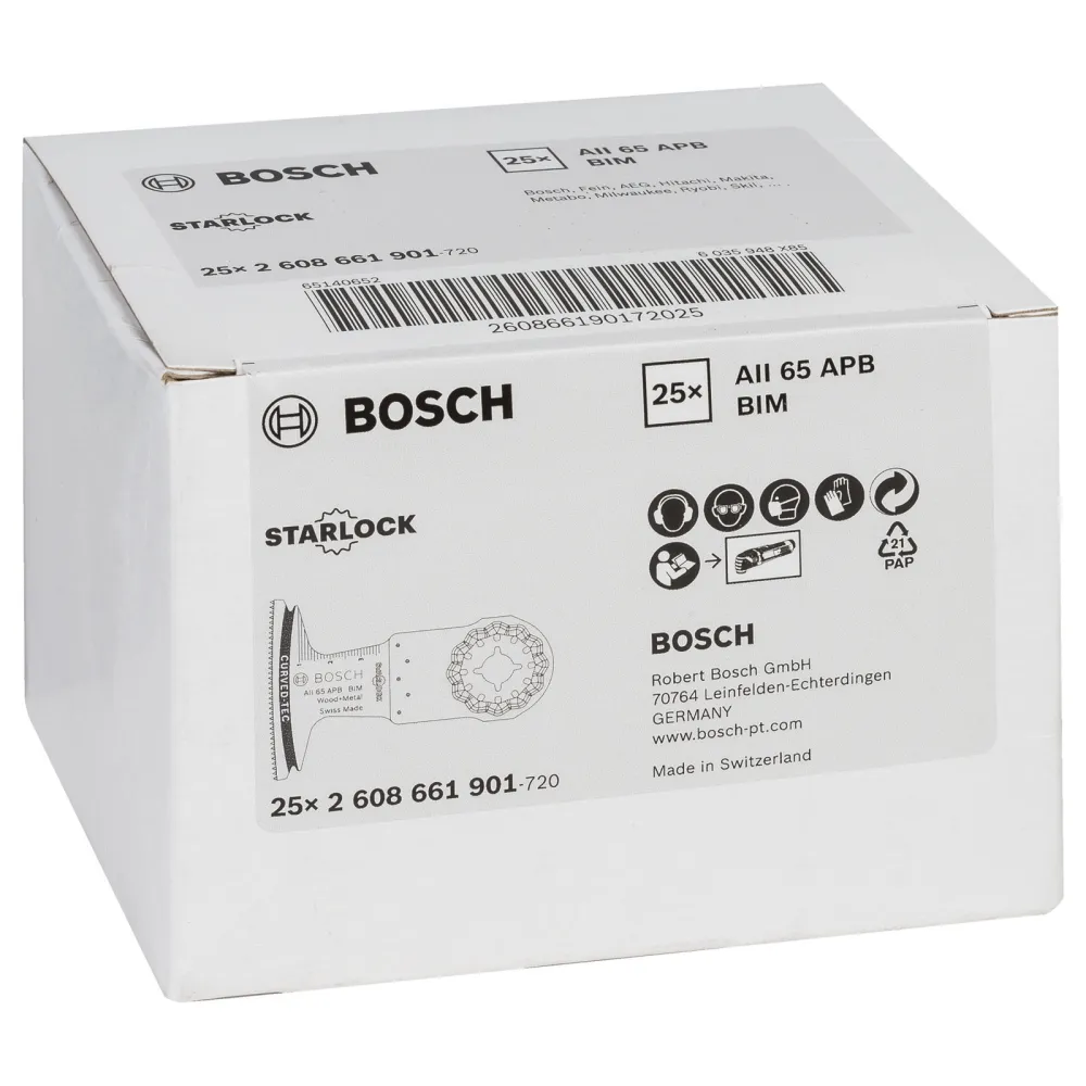 Bosch 25x BIM Tauchsägeblatt Starlock AII 65 APB Wood and Metal 40 x 65 mm - 2608661901