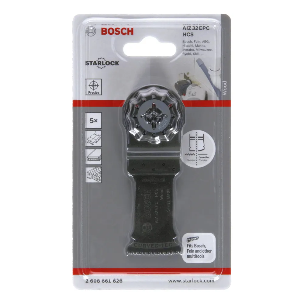 Bosch 5x HCS Tauchsägeblatt Starlock AIZ 32 EPC Wood 50 x 32 mm - 2608661626