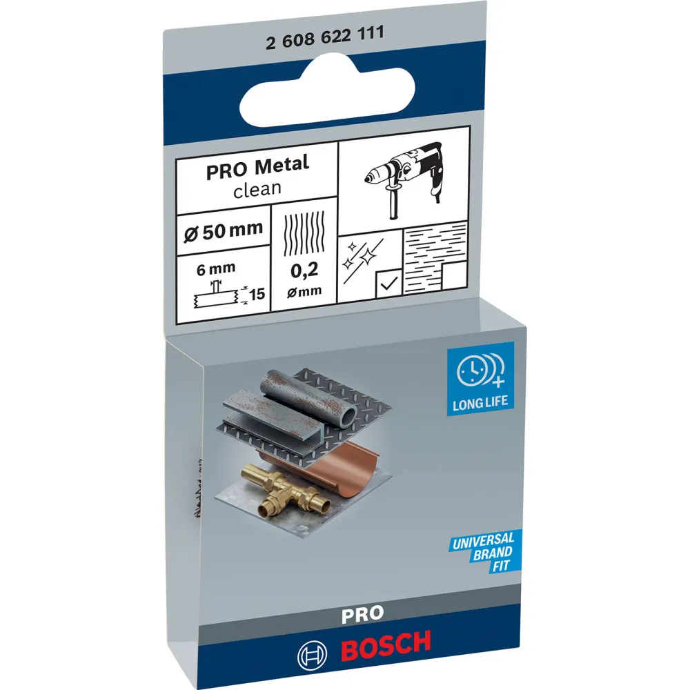 Bosch PRO Metal clean Scheibenbürste 50 x 0,20 mm gerader Schaft - 2608622111