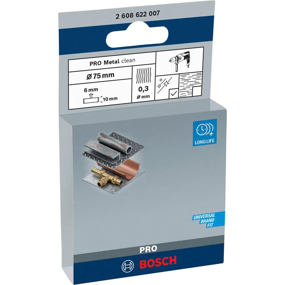 Bosch PRO Metal clean Scheibenbürste 75 x 0,30 mm gerader Schaft - 2608622007