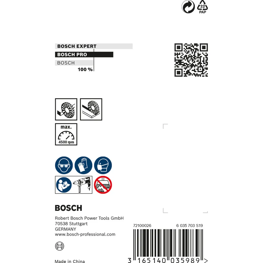 Bosch PRO Metal clean Scheibenbürste 75 x 0,30 mm gerader Schaft - 2608622007