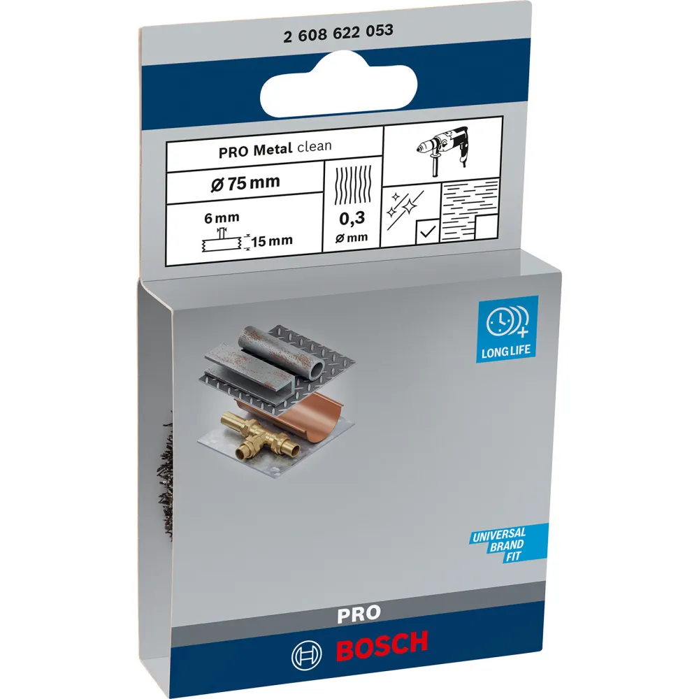 Bosch PRO Metal clean Scheibenbürste 75 x 0,30 mm gerader Schaft - 2608622053