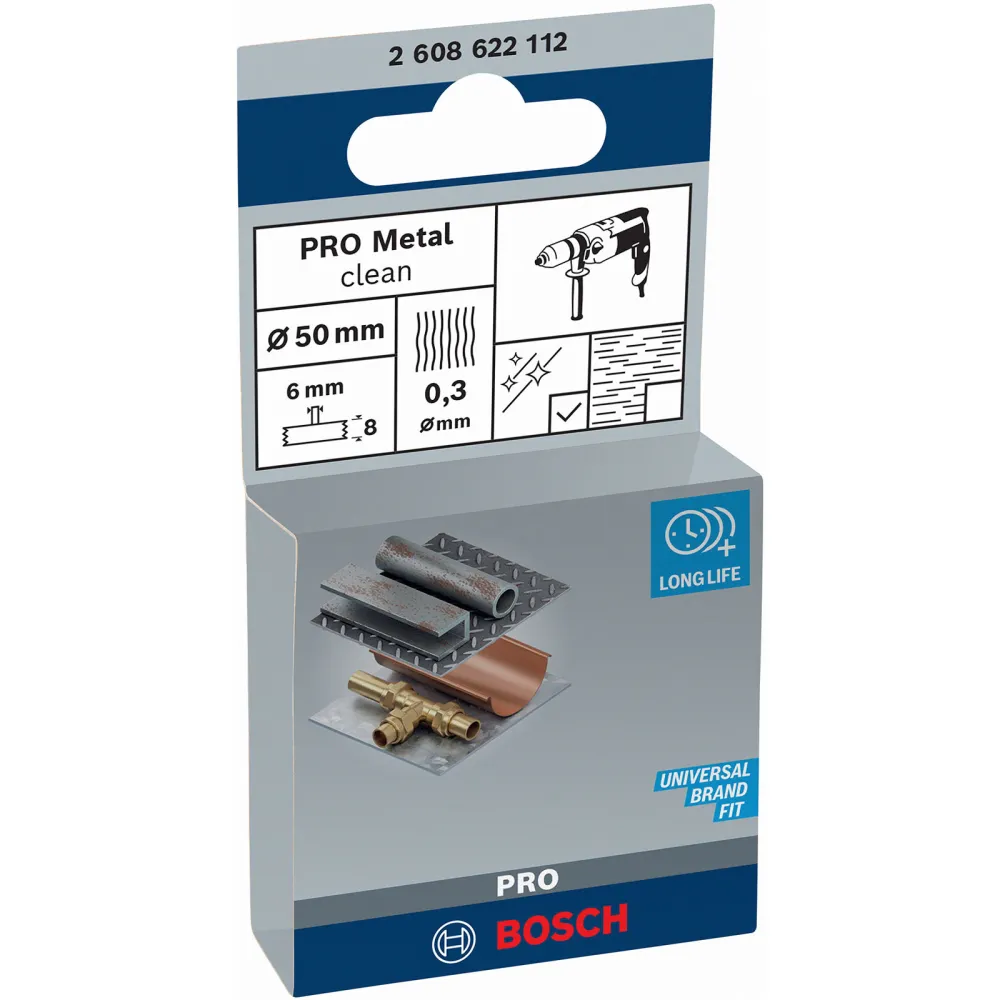 Bosch PRO Metal clean Scheibenbürste 50 x 0,30 mm gerader Schaft - 2608622112