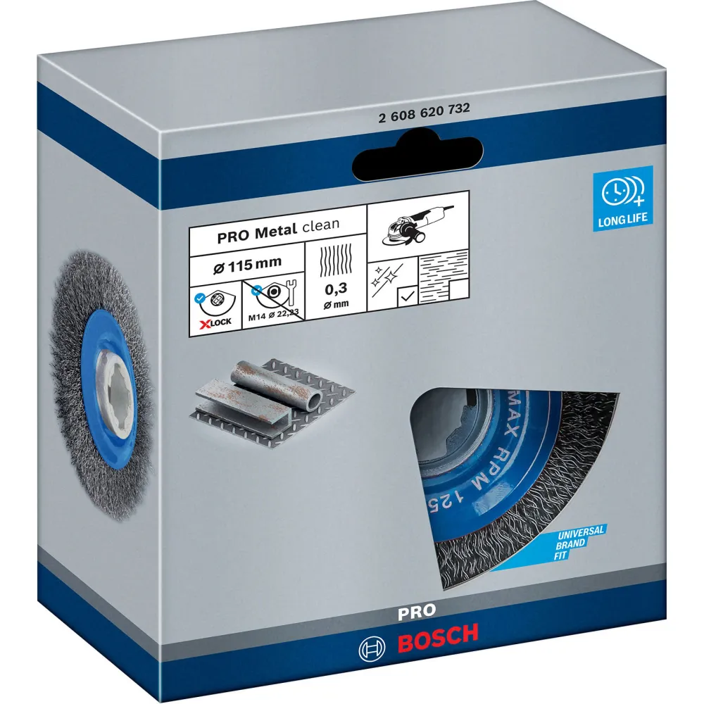 Bosch PRO Metal clean X-Lock Scheibenbürste 115 x 0,30 mm - 2608620732