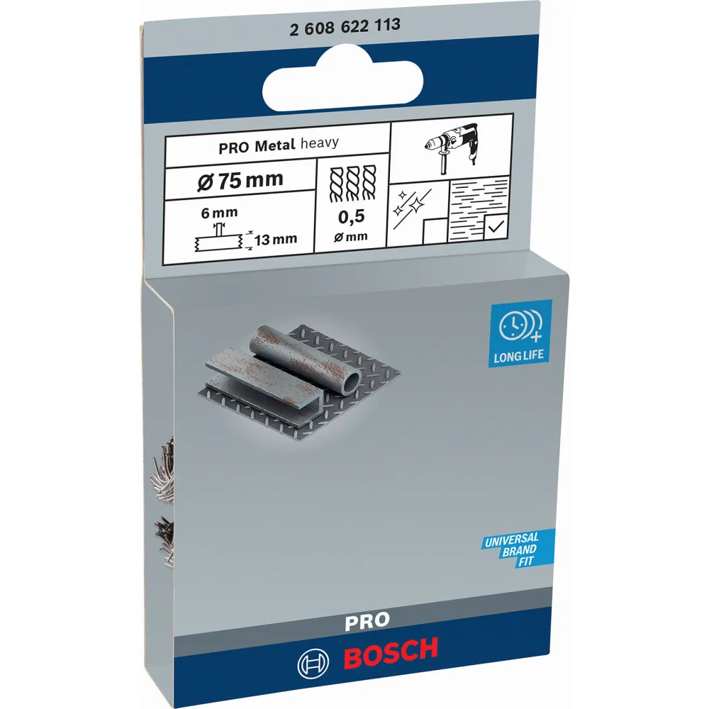 Bosch PRO Metal heavy Scheibenbürste 75 x 0,50 mm gerader Schaft - 2608622113