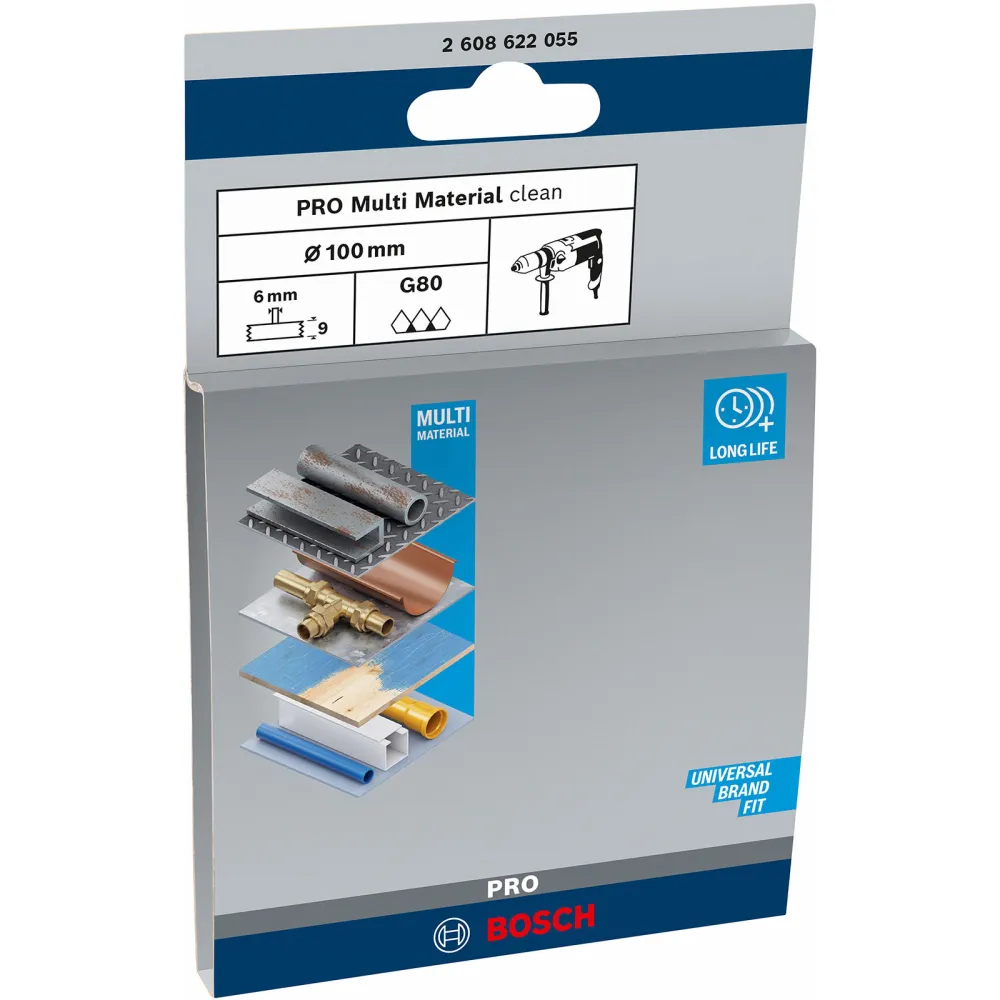 Bosch PRO Multi Material clean Scheibenbürste 100 x 1 mm gerader Schaft - 2608622055