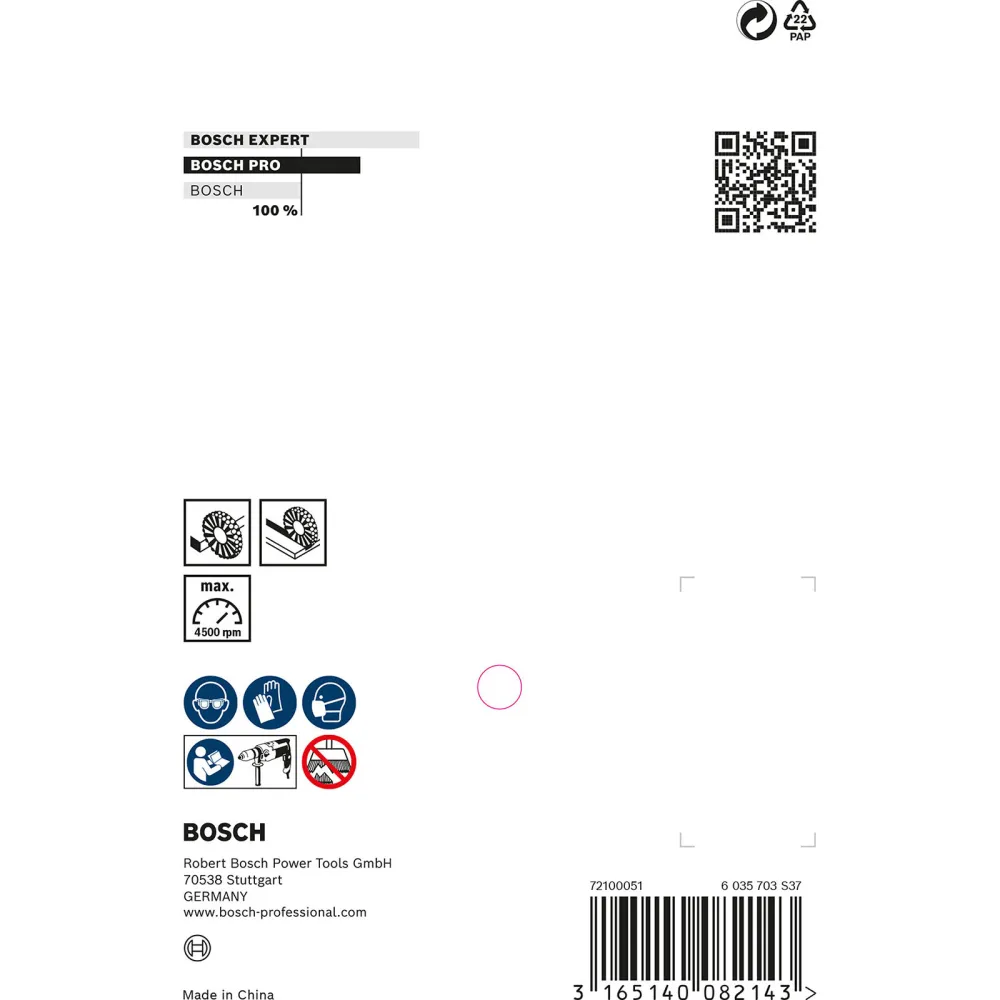 Bosch PRO Multi Material clean Scheibenbürste 100 x 1 mm gerader Schaft - 2608622055