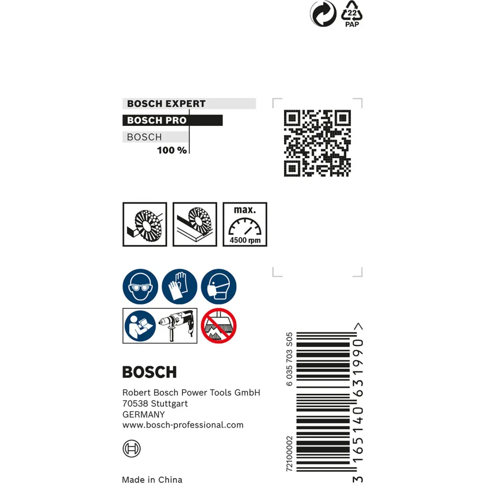 Bosch PRO Stainless Steel clean Scheibenbürste 30 x 0,30 mm gerader Schaft - 2608622119