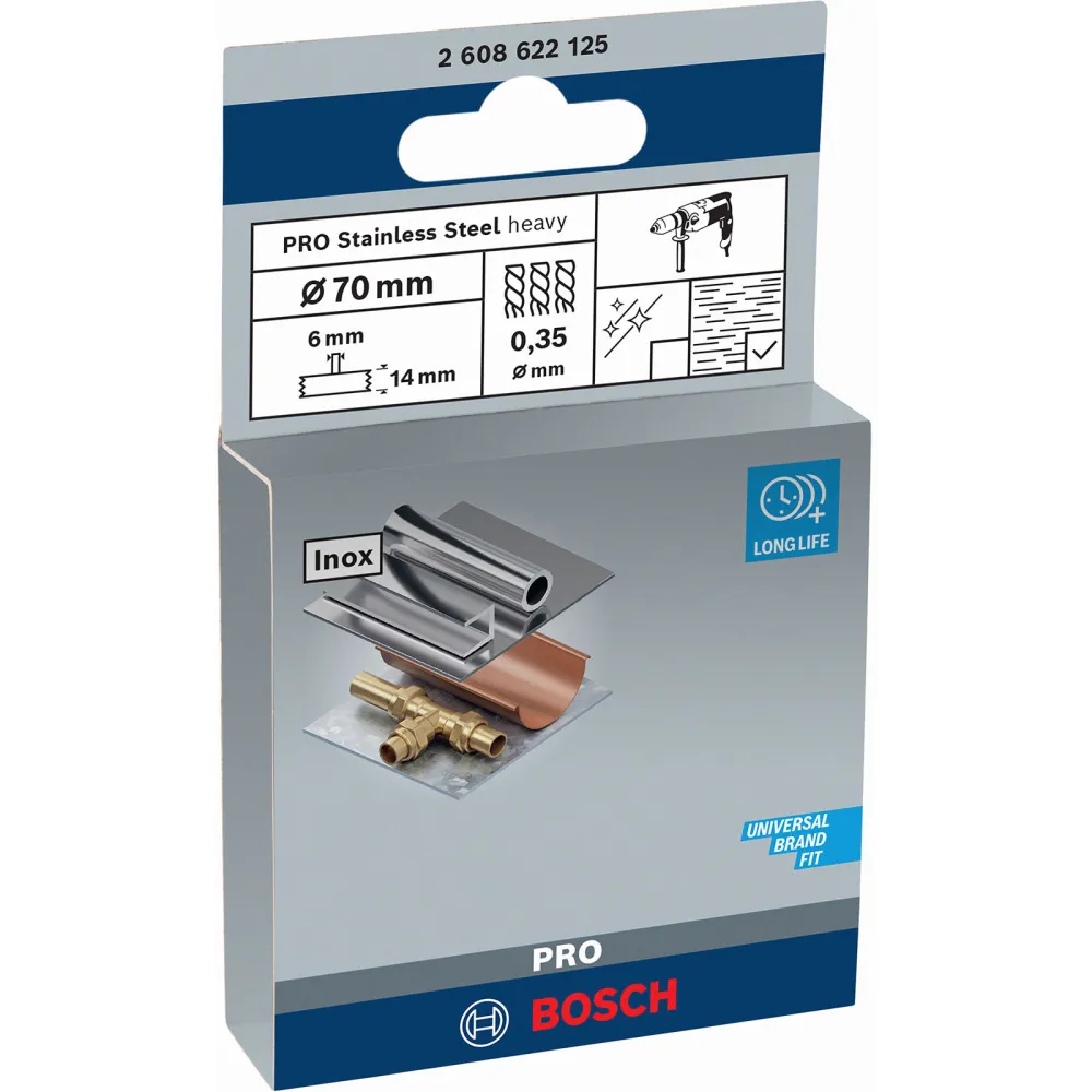 Bosch PRO Stainless Steel heavy Scheibenbürste 70 x 0,35 mm gerader Schaft - 2608622125