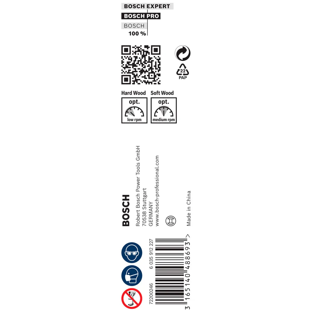 Bosch PRO Wood Holzschlangenbohrer 12 x 95 x 160 mm - 2608585699