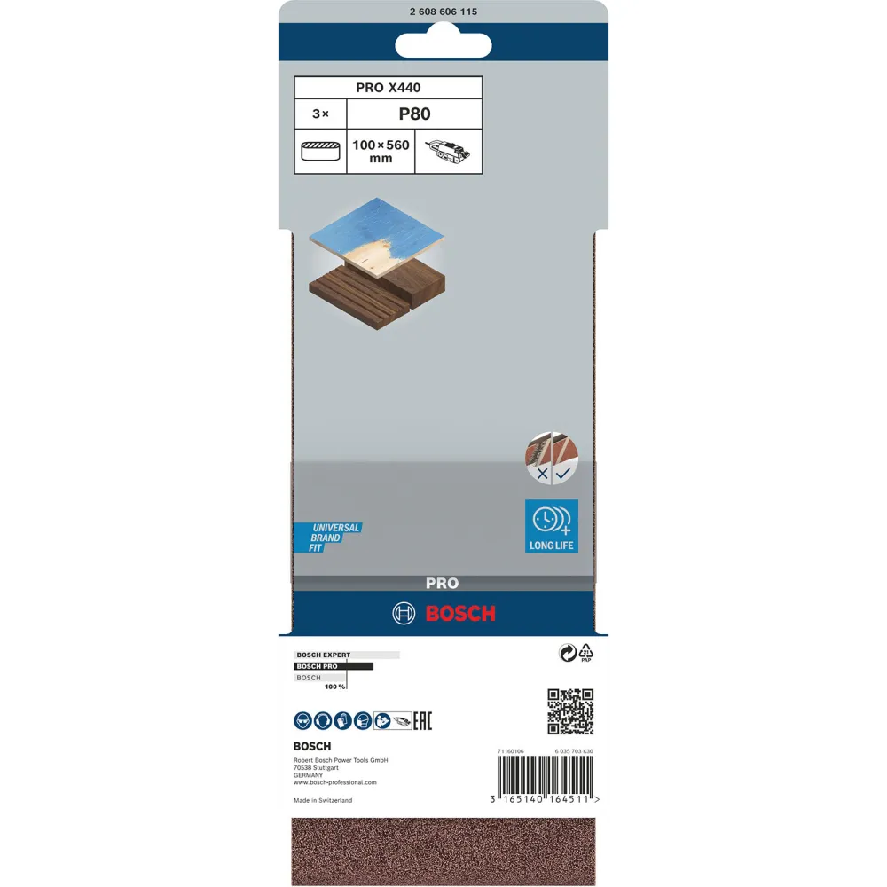Bosch PRO X440 Schleifband 100 x 560 mm 80 - 2608606115