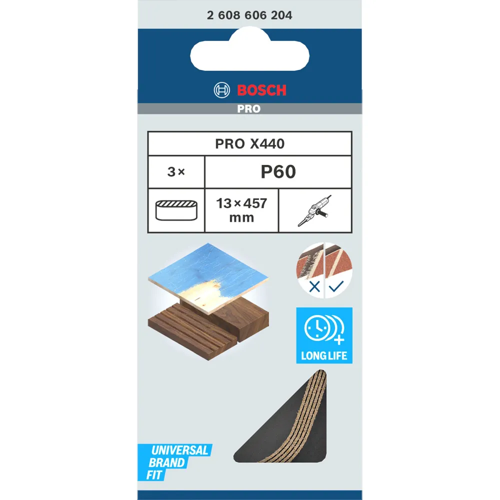 Bosch PRO X440 Schleifband 13 x 457 mm 60 - 2608606204