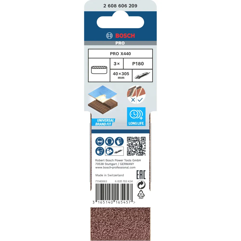 Bosch PRO X440 Schleifband 40 x 305 mm 180 - 2608606209