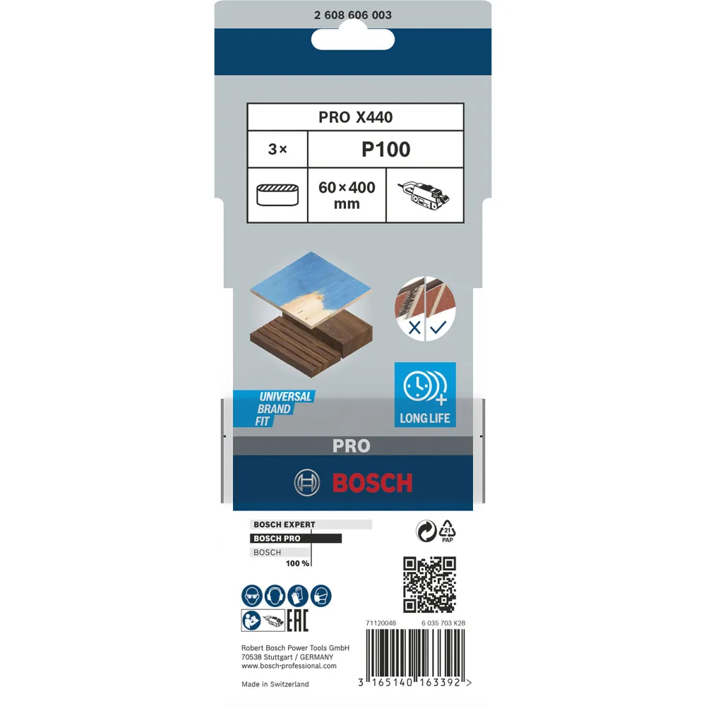 Bosch PRO X440 Schleifband 60 x 400 mm 100 - 2608606003