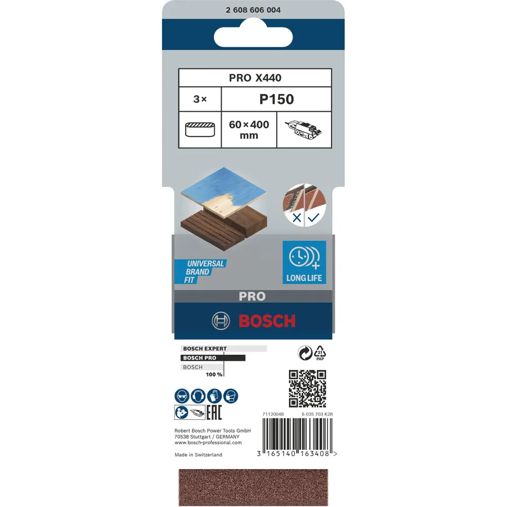 Bosch PRO X440 Schleifband 60 x 400 mm 150 - 2608606004