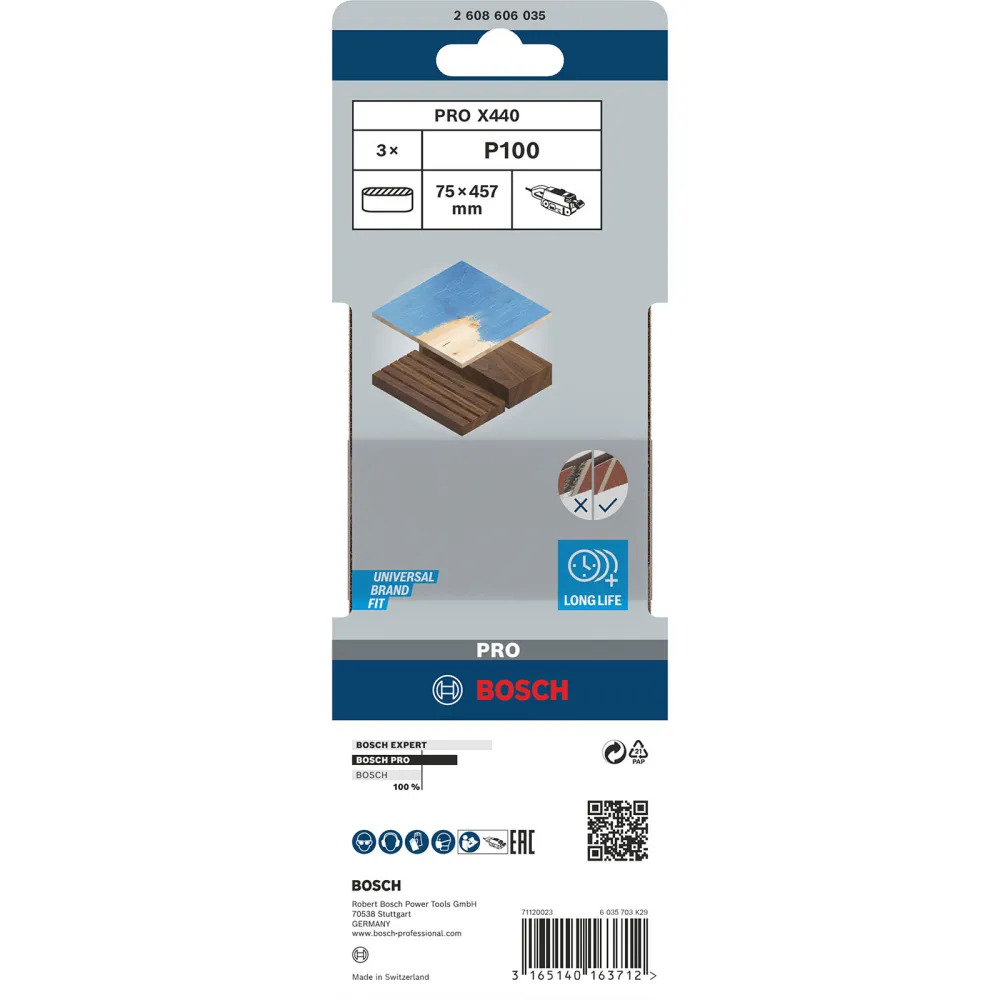 Bosch PRO X440 Schleifband 75 x 457 mm 100 - 2608606035
