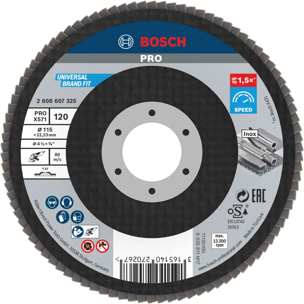 Bosch PRO X571 Fächerschleifscheibe 115 mm G120 - 2608607325