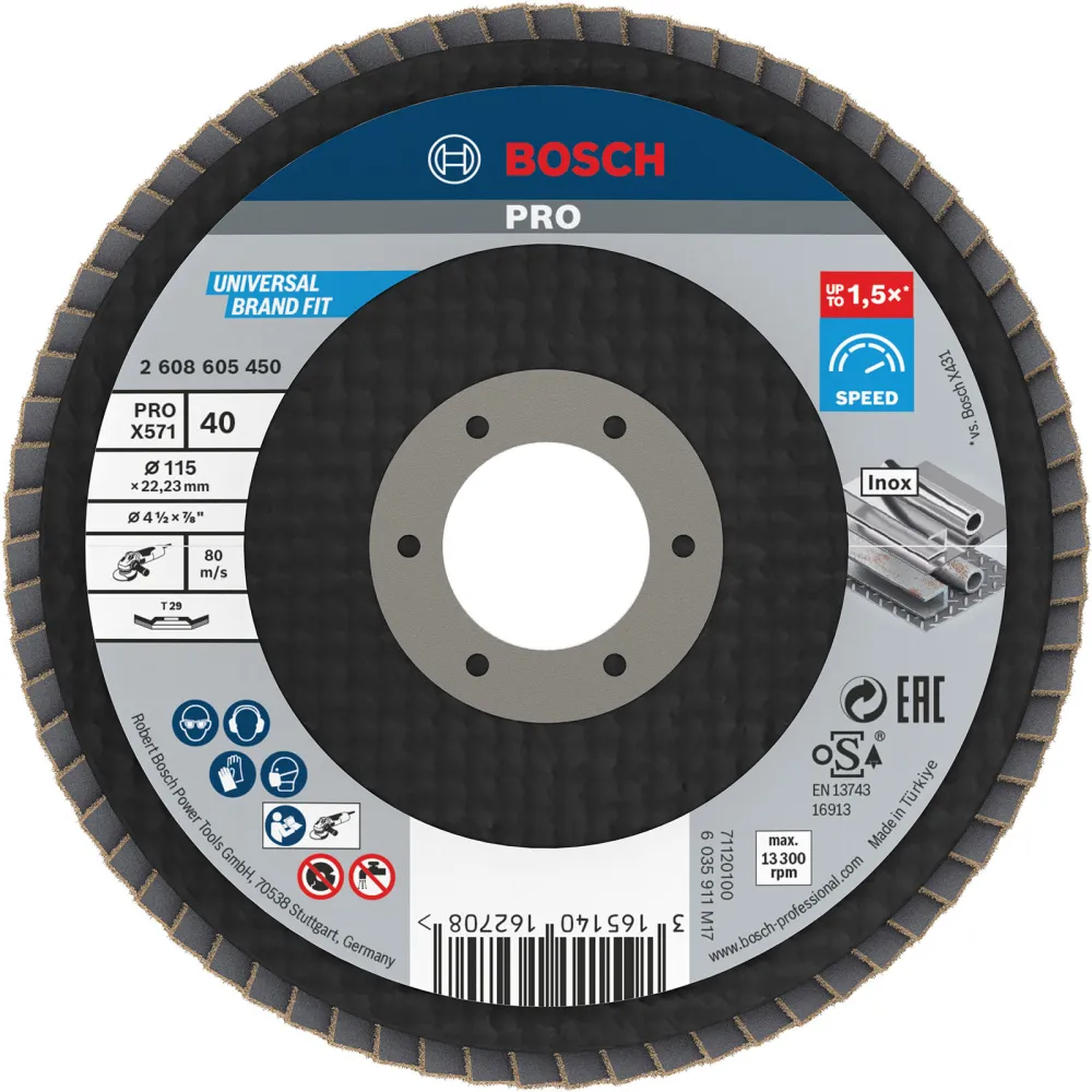 Bosch PRO X571 Fächerschleifscheibe 115 mm G40 - 2608605450