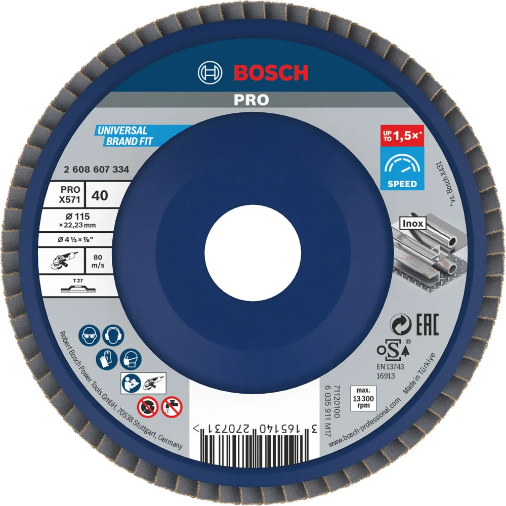 Bosch PRO X571 Fächerschleifscheibe 115 mm G40 - 2608607334