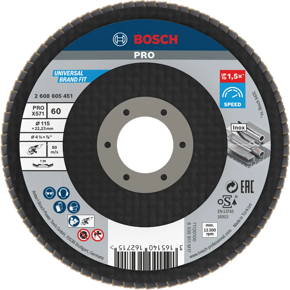 Bosch PRO X571 Fächerschleifscheibe 115 mm G60 - 2608605451