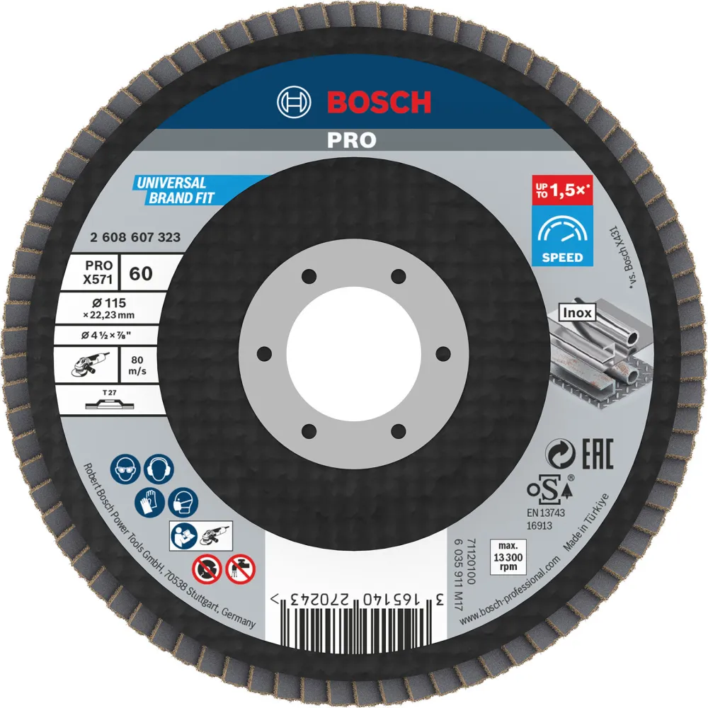 Bosch PRO X571 Fächerschleifscheibe 115 mm G60 - 2608607323