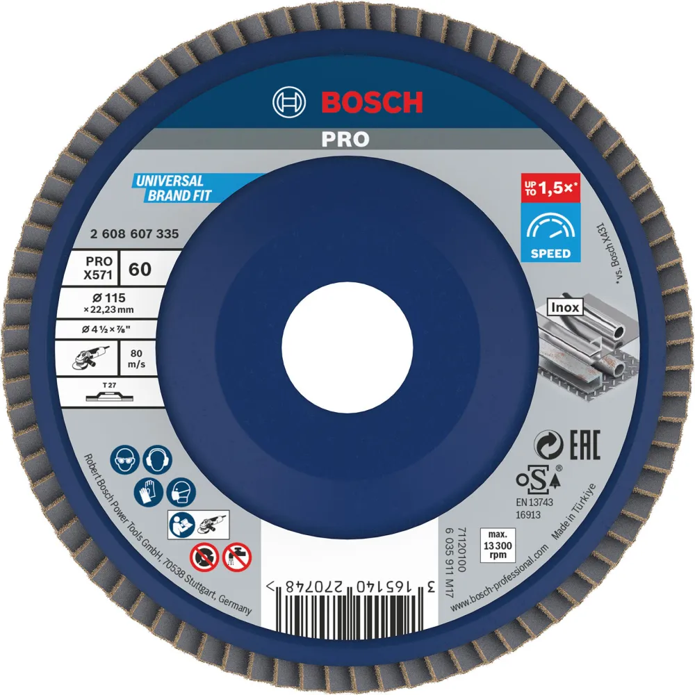 Bosch PRO X571 Fächerschleifscheibe 115 mm G60 - 2608607335