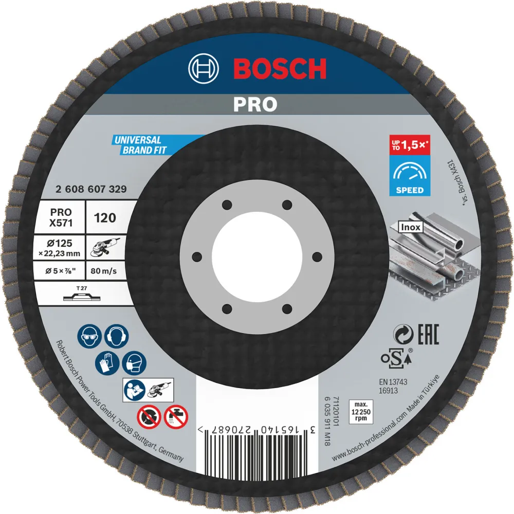 Bosch PRO X571 Fächerschleifscheibe 125 mm G120 - 2608607329