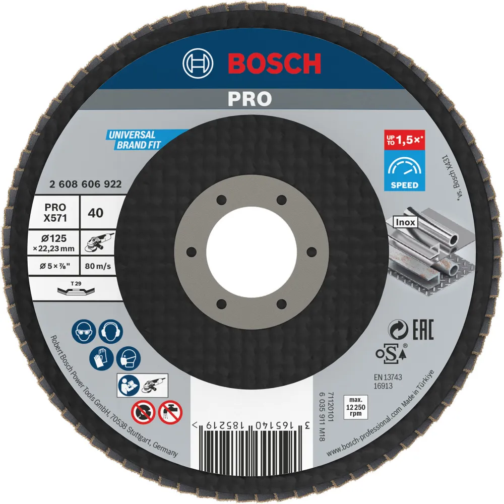 Bosch PRO X571 Fächerschleifscheibe 125 mm G40 - 2608606922
