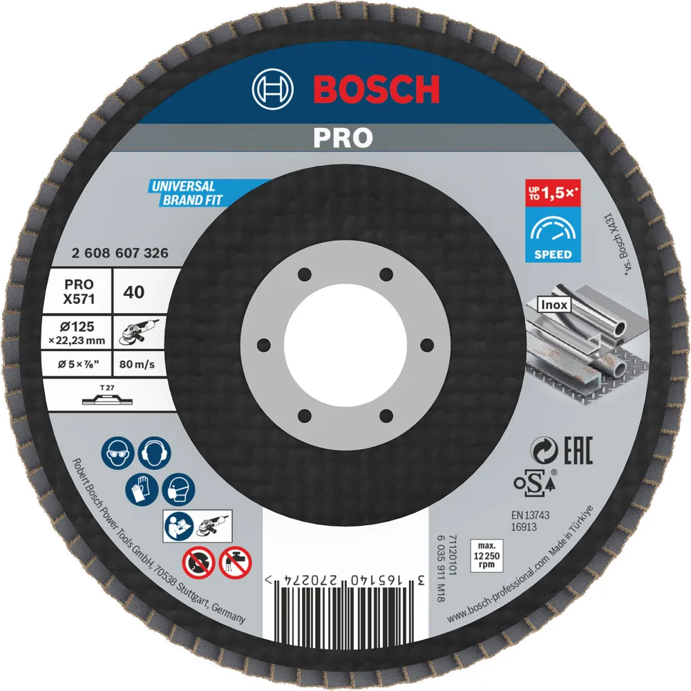 Bosch PRO X571 Fächerschleifscheibe 125 mm G40 - 2608607326
