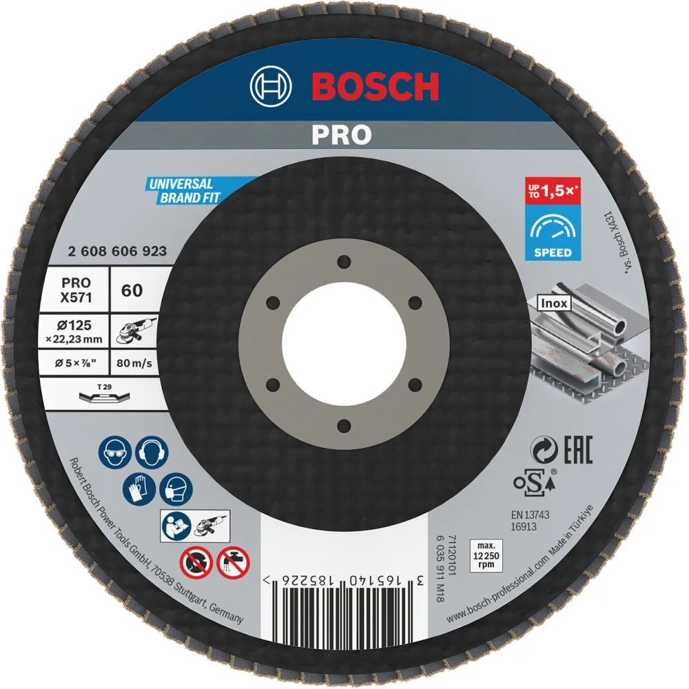 Bosch PRO X571 Fächerschleifscheibe 125 mm G60 - 2608606923