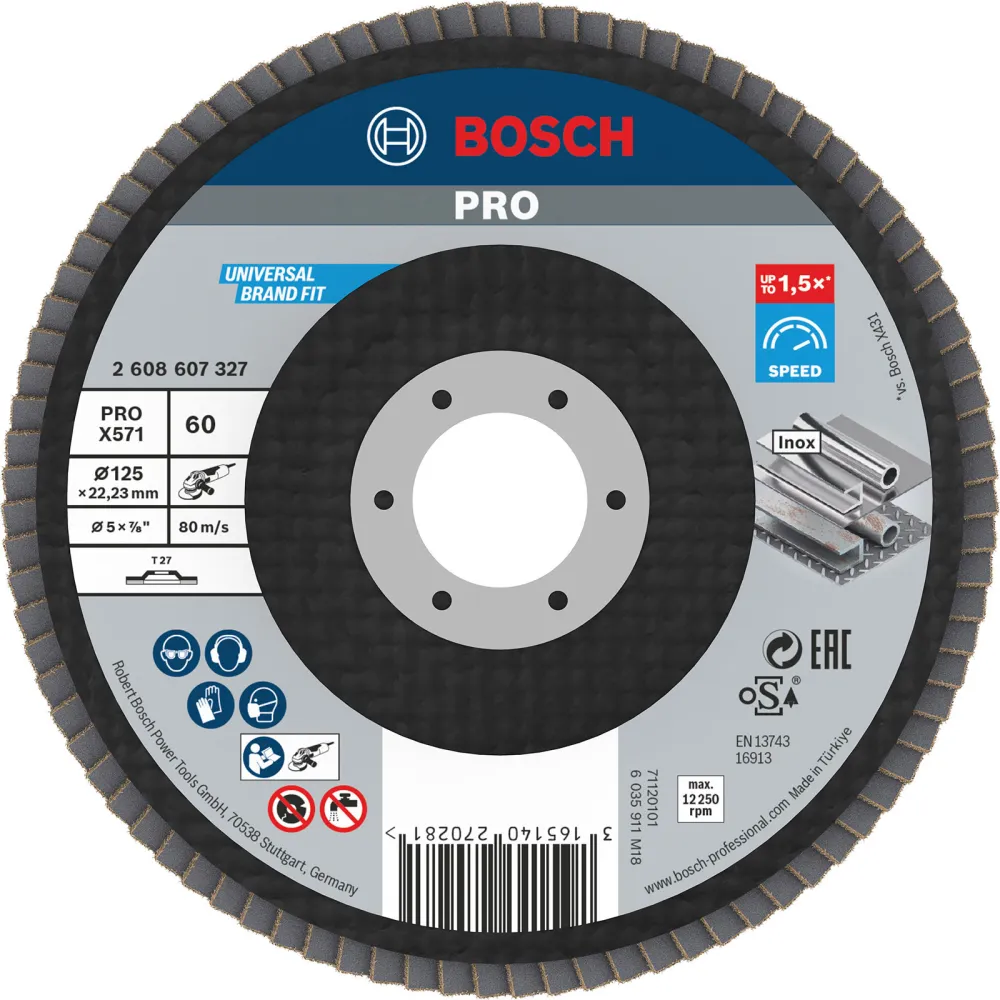 Bosch PRO X571 Fächerschleifscheibe 125 mm G60 - 2608607327