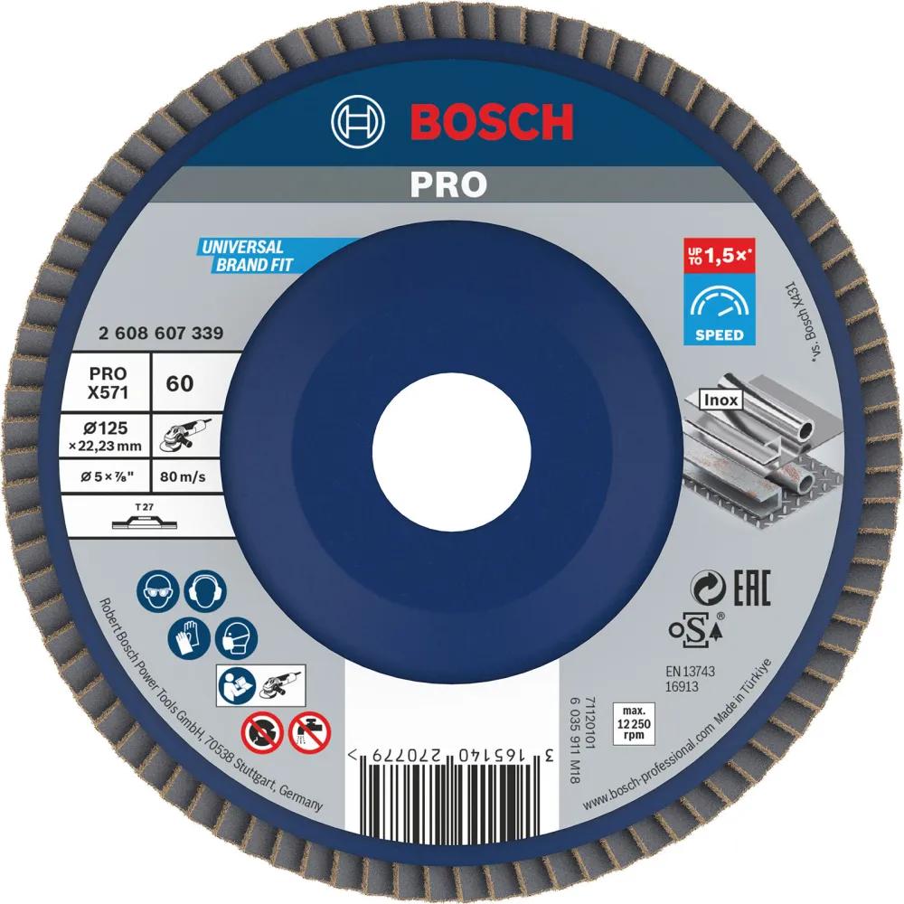 Bosch PRO X571 Fächerschleifscheibe 125 mm G60 - 2608607339