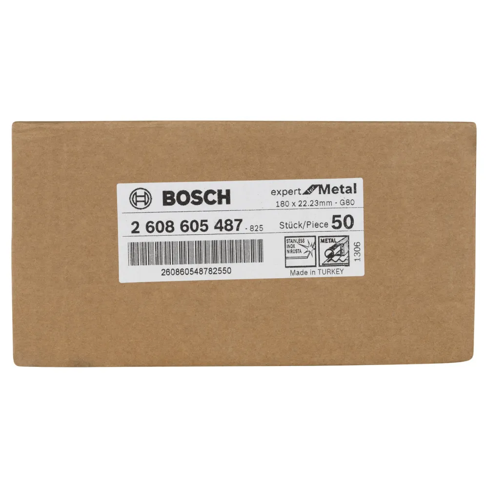 Bosch 50x Fiberschleifscheibe Expert Metal Korund 180 mm 22 mm 80 - 2608605487