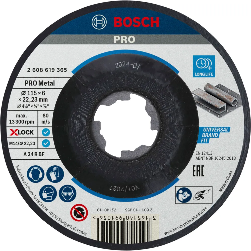 Bosch PRO Metal X-Lock Schleifscheibe 115 x 6 x 22,23 mm - 2608619365