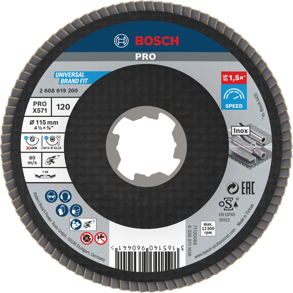 Bosch PRO X571 X-Lock Fächerschleifscheibe 115 mm G120 - 2608619200
