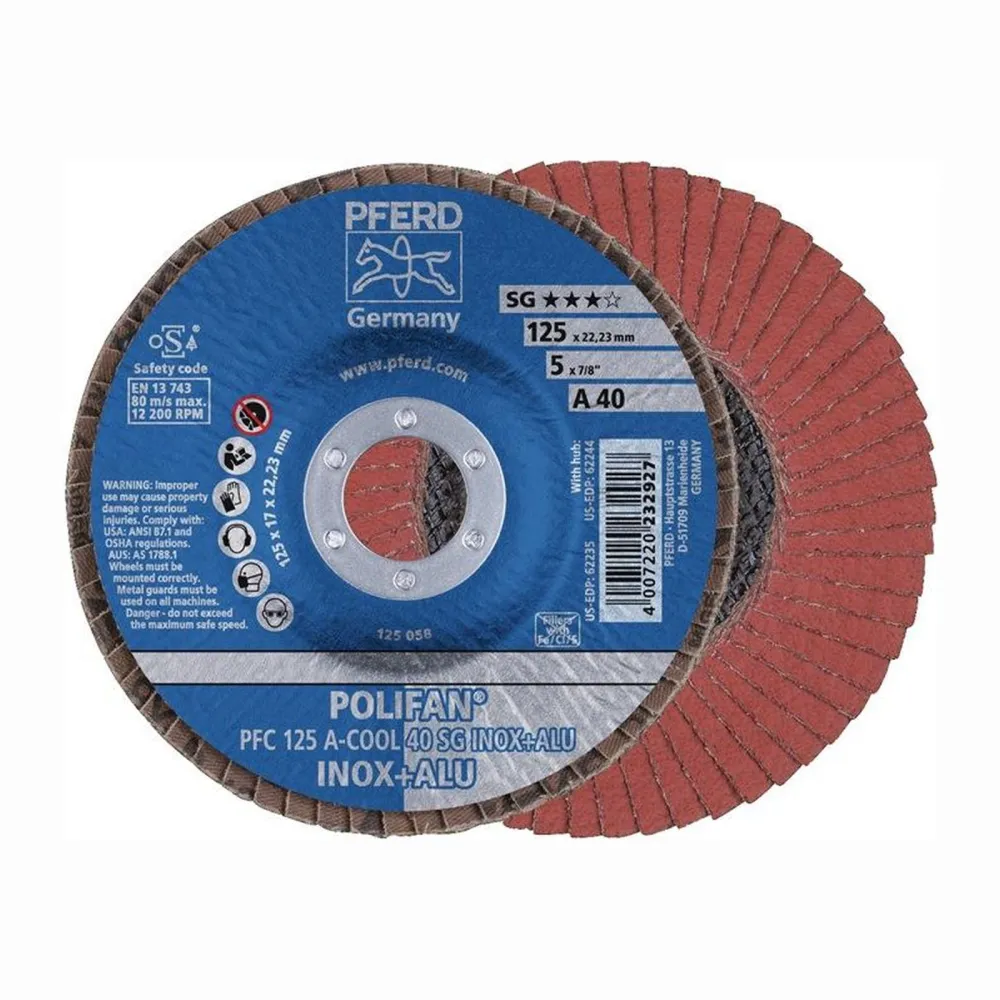 PFERD Fächerscheibe POLIFAN -COOL SG INOX+ALU Ø 125 mm Körnung -80 konisch - 67758125